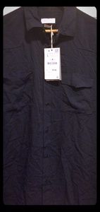 Zara man black lightweight button down shirt